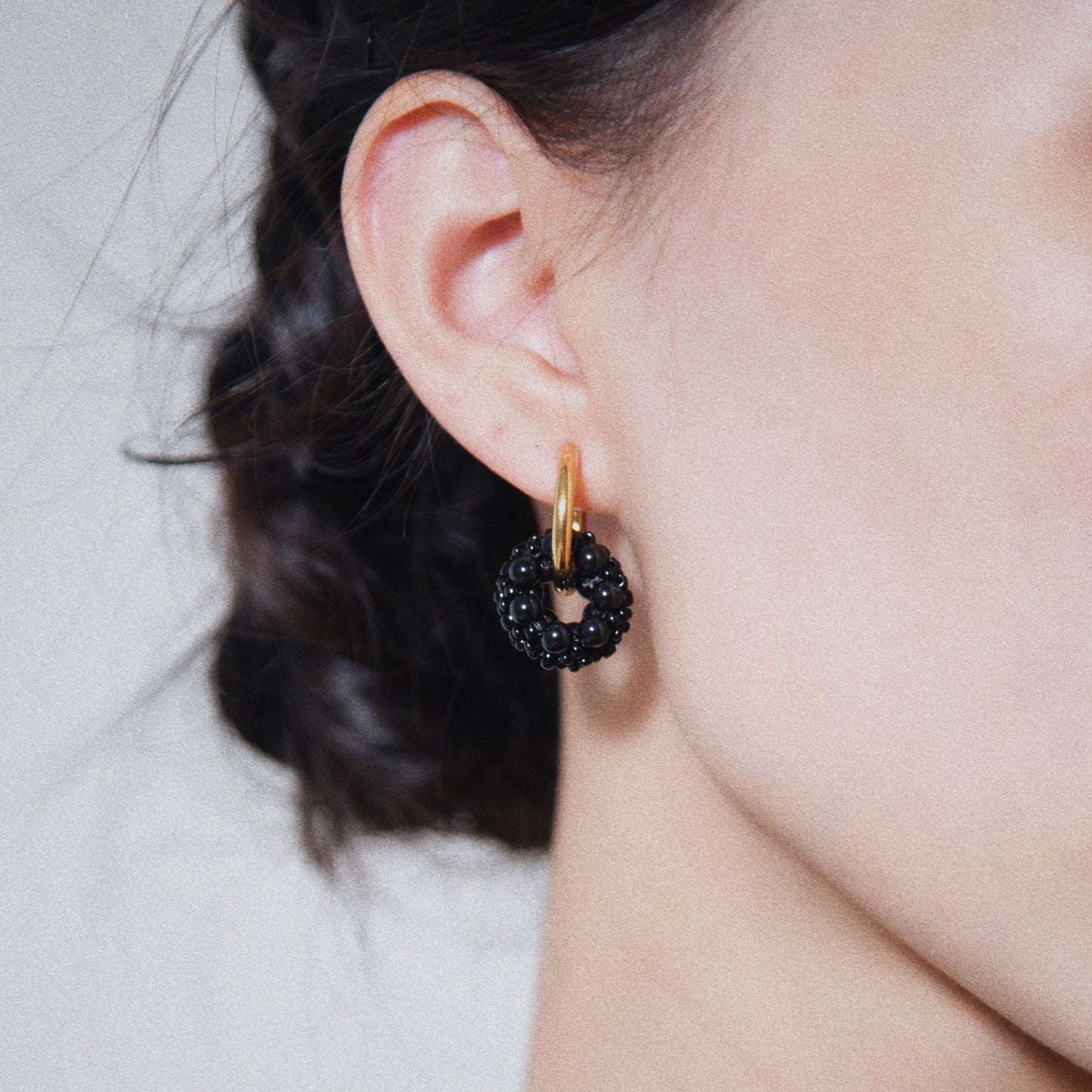 Rolling Earrings 環圈耳飾-曜石黑