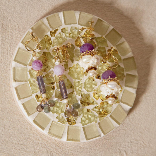 Corona Goblet with Purple Agate 日冕盅耳飾(紫瑪瑙)