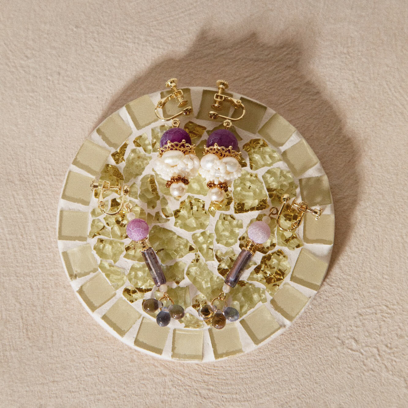 Corona Goblet with Purple Agate 日冕盅耳飾(紫瑪瑙)