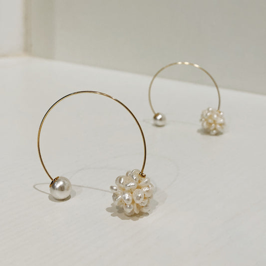 Iri Halo 珍珠雪花光環耳飾