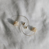 Iri Halo 珍珠雪花光環耳飾-銀色