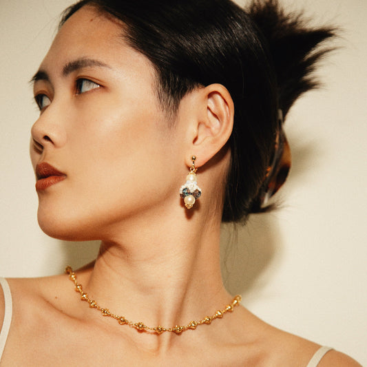 Queen of Cups Earrings 聖杯王后耳飾－鈷藍