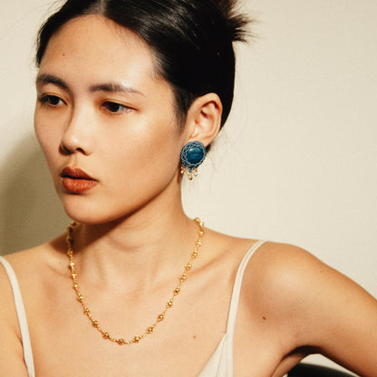 Moon Lake Earrings 月湖瑪瑙耳飾