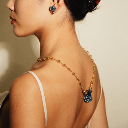 Blue Amphora Necklace 藍色泊壺項鏈