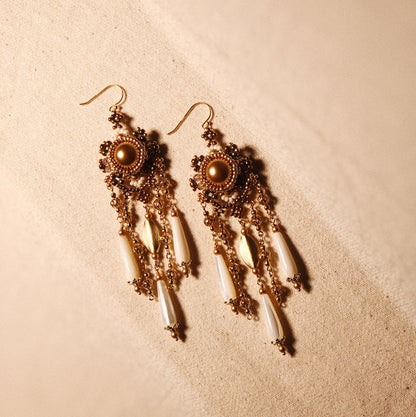 Sundial Waterfall Earrings 夏焰日晷瀑布耳飾