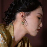 Rolling Earrings - Iridescent Green