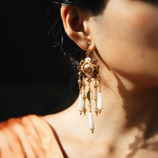 Sundial Waterfall Earrings 夏焰日晷瀑布耳飾