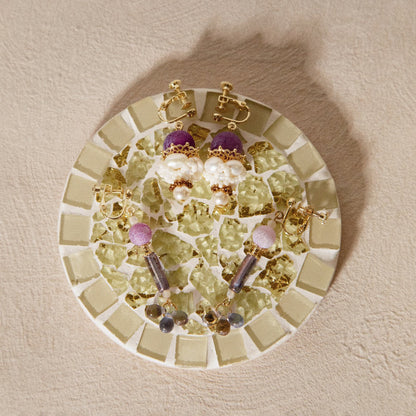 Corona Goblet with Purple Agate 日冕盅耳飾（紫瑪瑙）