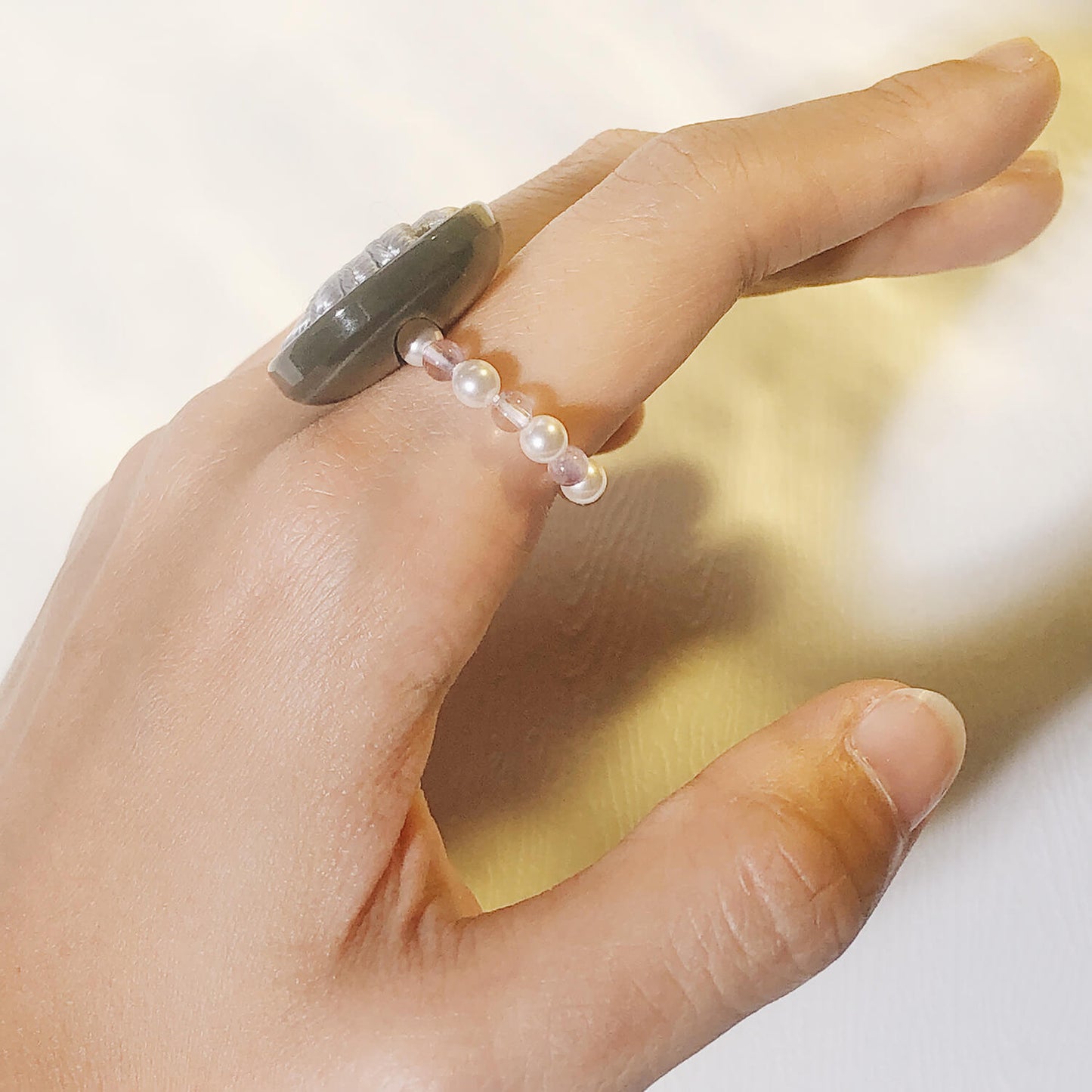 Mont Blanc Ring 紫芋蒙布朗古董珠鍊戒