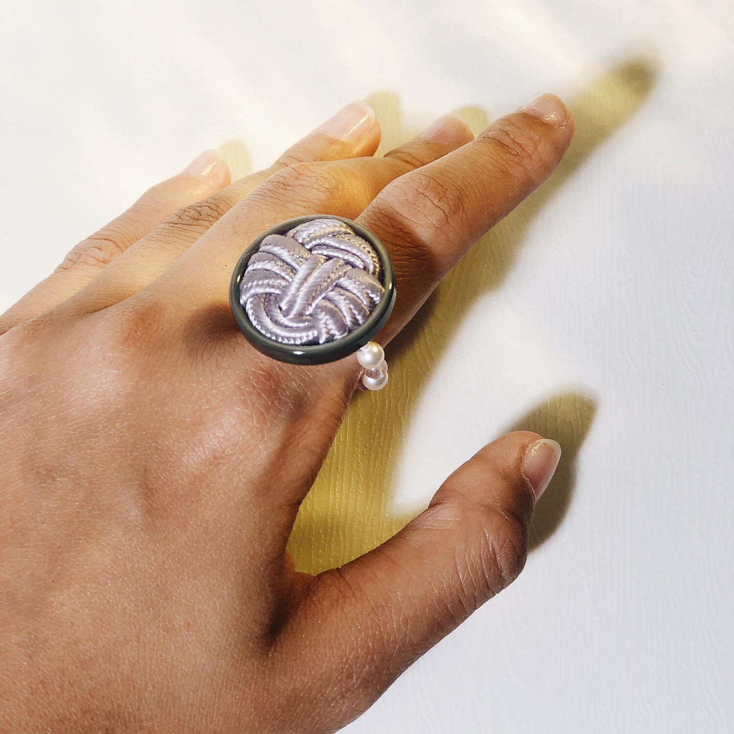 Mont Blanc Ring 紫芋蒙布朗古董珠鍊戒