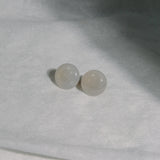 Blooming Tides Mini White Mini Spike Earrings - White Chalcedony 
