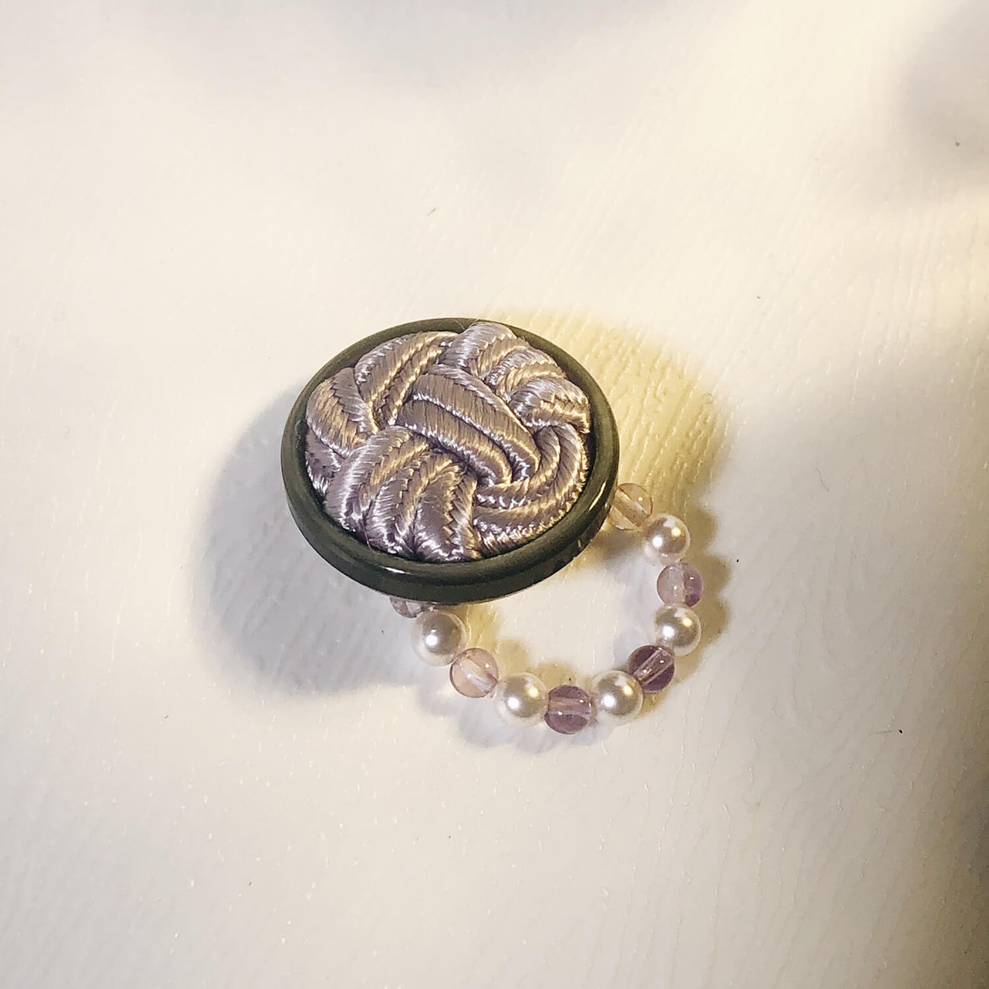 Mont Blanc Ring 紫芋蒙布朗古董珠鍊戒