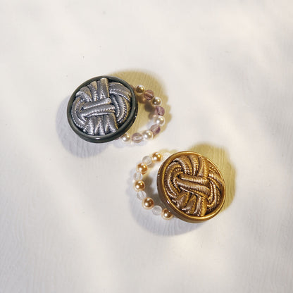 Mont Blanc Ring 紫芋蒙布朗古董珠鍊戒