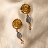 United With Ukraine Ukrainian Emblem Glass Earrings (Second Generation)