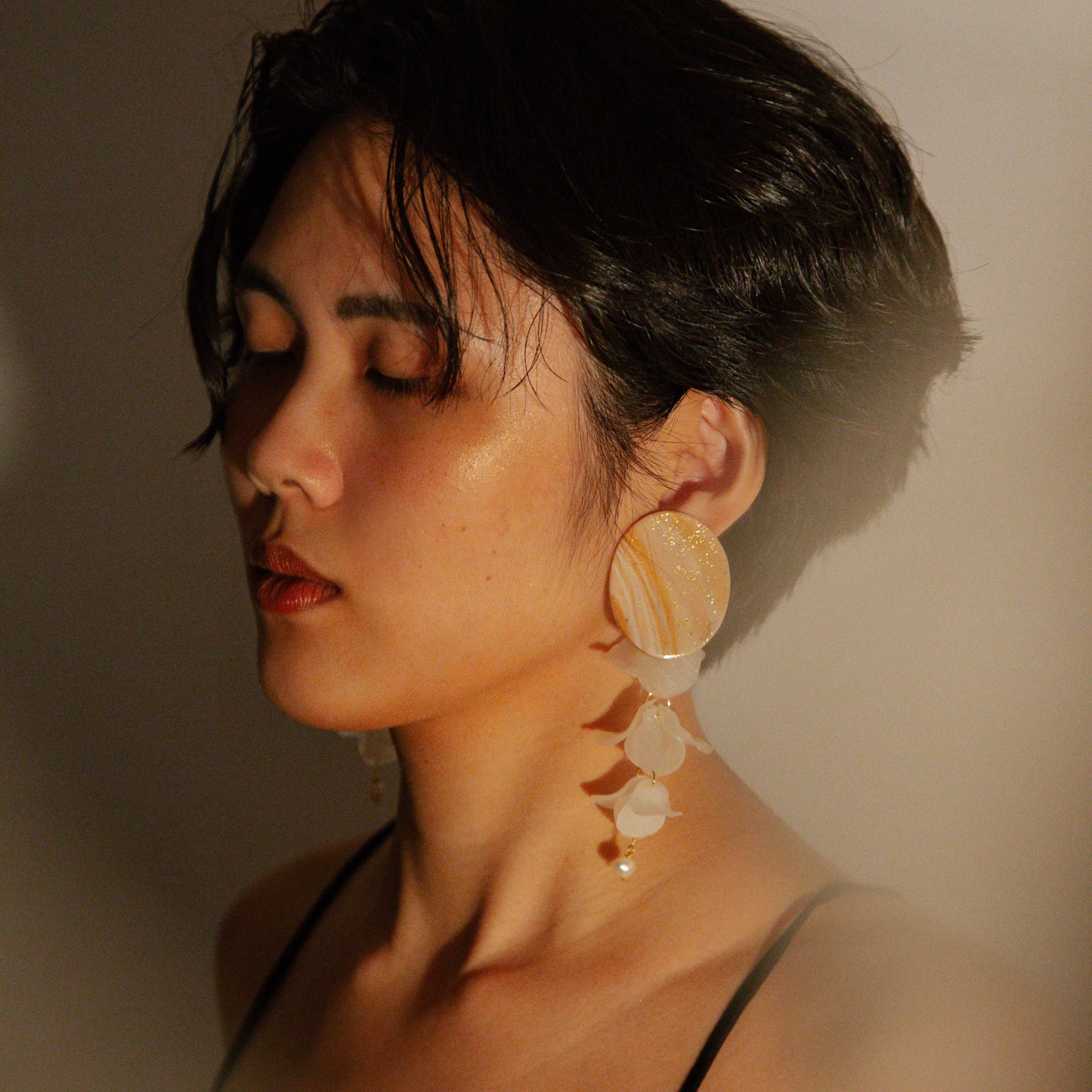 （套組）Blooming Tides II Sienna Large 大穗生浪花耳飾 - 赭石