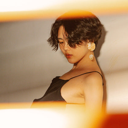 （套組）Blooming Tides II Sienna Large 大穗生浪花耳飾 - 赭石