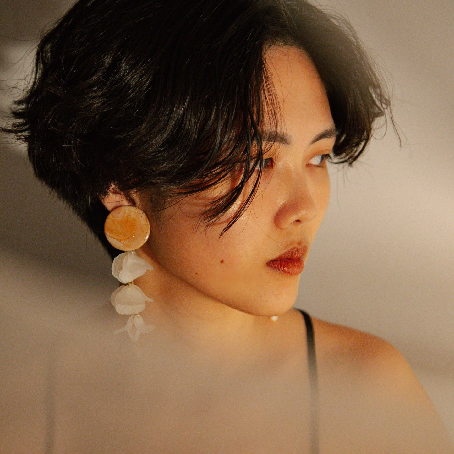 （套組）Blooming Tides II Sienna Small 小穗生浪花耳飾 - 赭石