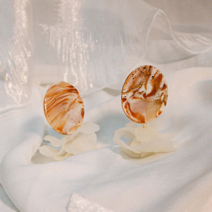 （套組）Blooming Tides II Sienna Large 大穗生浪花耳飾 - 赭石