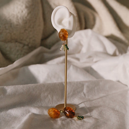 La Tigre Fortunata 矯琥復古玉珠耳飾