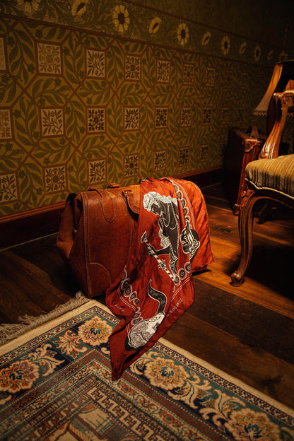 The World XXI 世界牌 Major Arcana 插畫絲巾