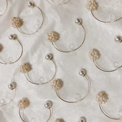 Iri Halo 珍珠雪花光環耳飾－銀色