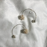 Iri Halo Pearl Snowflake Halo Earrings