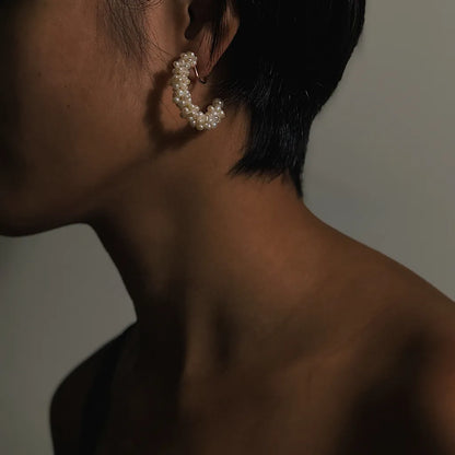 Iri Petite C-Hoop 珍珠迷你雪花C圈耳飾