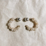 Iri Petite C-Hoop Pearl Mini Snowflake C-Hoop Earrings