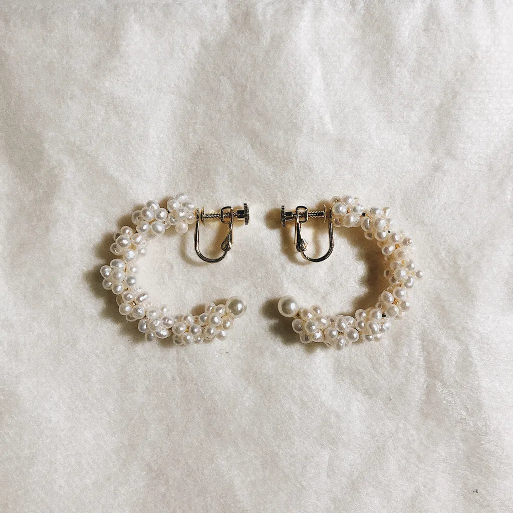 Iri Petite C-Hoop 珍珠迷你雪花C圈耳飾