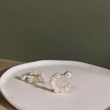 Iri Petite C-Hoop Pearl Mini Snowflake C-Hoop Earrings