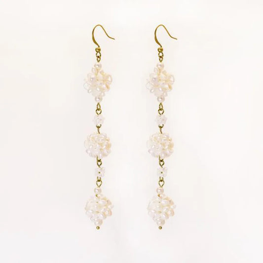 Iri Triplets 珍珠雪花三胞胎耳飾