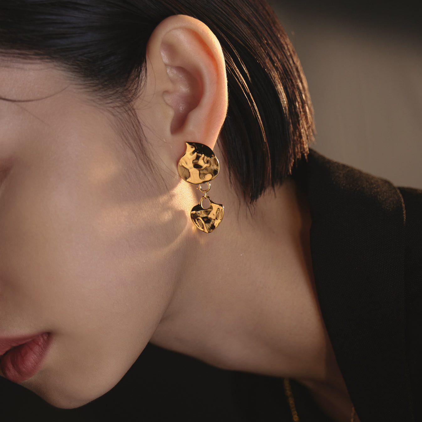 Hestia by THRIVE 蹈火冉冉兩用項鍊/耳夾-黃銅