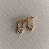 Aura by THRIVE Curved Wind Earrings / Clip - Brass