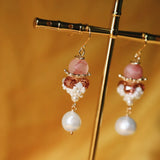 Queen of Cups Taro Persian Agate and Pearl Earrings
