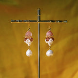カップの女王太郎ペルシャ瑪瑙と真珠のイヤリング