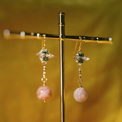 Queen of Rods 權杖王后 塔羅鋯石晶透串珠耳飾