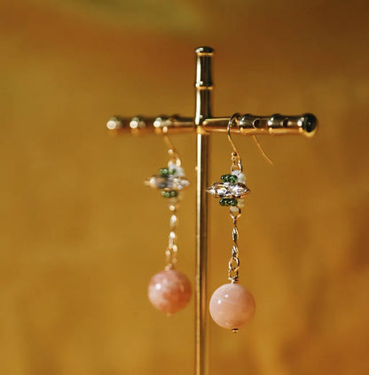 Queen of Rods 權杖王后 塔羅鋯石晶透串珠耳飾