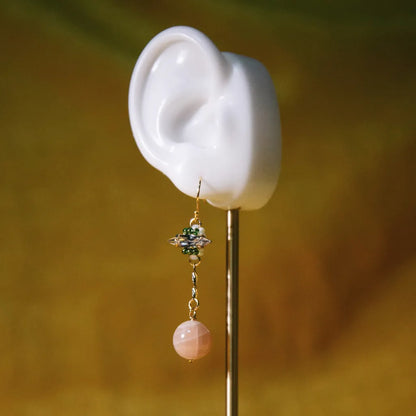 Queen of Rods 權杖王后 塔羅鋯石晶透串珠耳飾