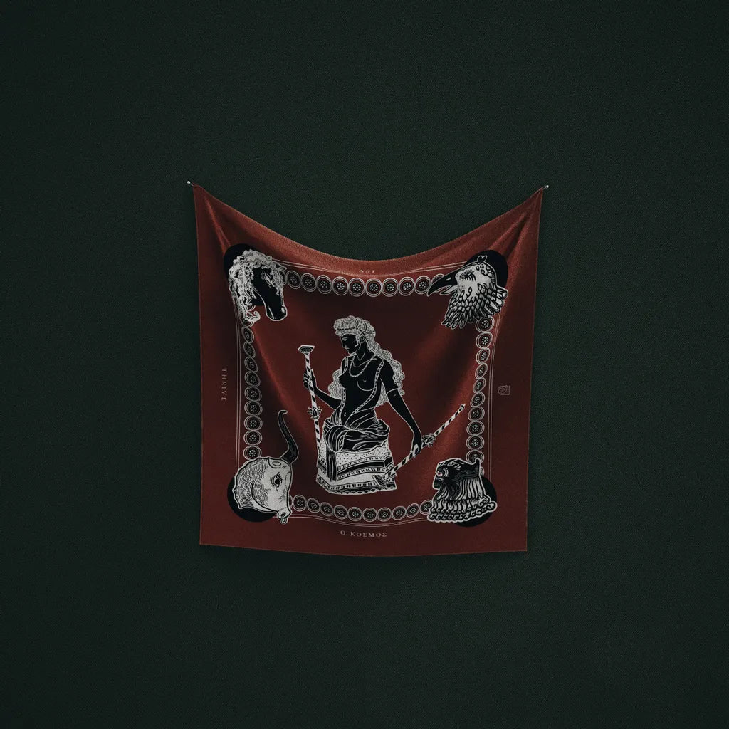 The World XXI 世界牌 Major Arcana 插畫絲巾