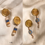 United With Ukraine Ukrainian Emblem Glass Earrings (Second Generation)