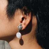 Primavera LUNA Ring spring moon halo pearl earrings (925 Silver)